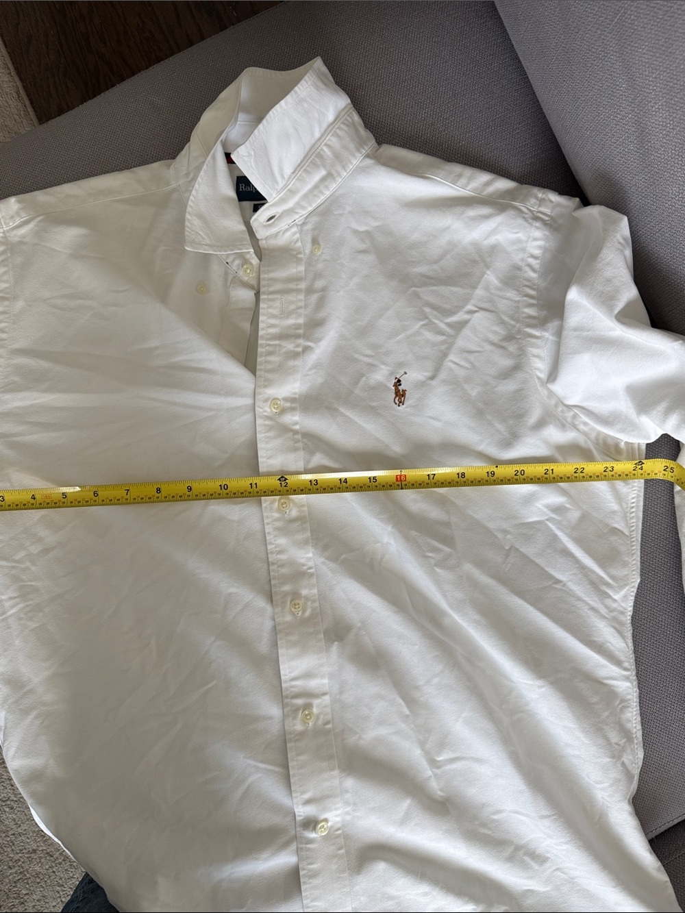 Ralph Lauren White Long-Sleeve Oxford Shirt with Pony Logo - Picture 9 of 11